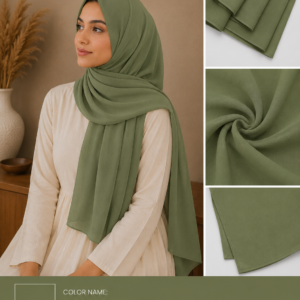 Plain chiffon - moss green