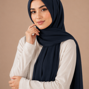 Plain chiffon - navy blue